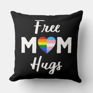 Free Mom Hugs II - Rainbow Gay Trans Pride Throw Pillow