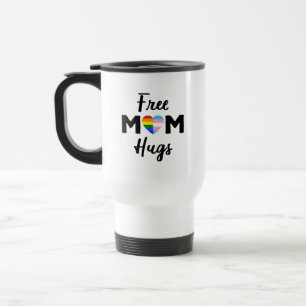 Free Mom Hugs II - Rainbow Gay Trans Pride Travel Mug