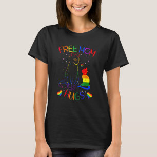 Free Mom Hugs Lgbt Cat Gay Pride Rainbow T-Shirt