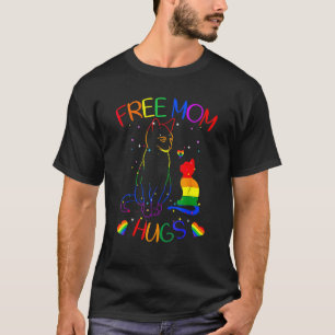 Free Mom Hugs Lgbt Cat Gay Pride Rainbow T-Shirt