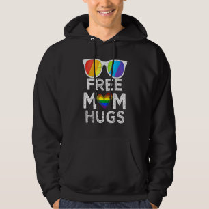 Free Mom Hugs Lgbt Flag Gay Lesbian Pride Heart Ra Hoodie