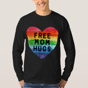 Free Mom Hugs LGBT Flag Gay Lesbian Pride Parades  T-Shirt