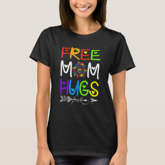 Free Mom Hugs  Lgbt Lgbtq Pride  Rainbow Sunflower T-Shirt