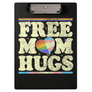 Free Mom Hugs Lgbt Pride Clipboard