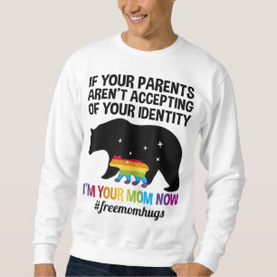 Free Mom Hugs LGBT Pride Gifts Mama Bear LGBT Mont Sweatshirt