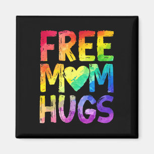 Free Mom Hugs Lgbt Pride Lgbtq Lesbian Gay Rainbow Magnet