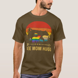 Free Mom Hugs LGBT Pride Mama Bear Retro Tshirt Gi