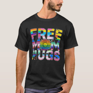 Free Mom Hugs LGBT Pride Mom Daisy Flower Lesbian T-Shirt