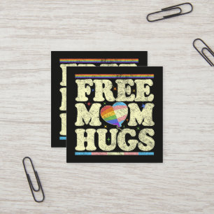 Free Mom Hugs Lgbt Pride Square Business Card