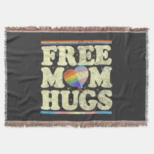 Free Mom Hugs Lgbt Pride Throw Blanket