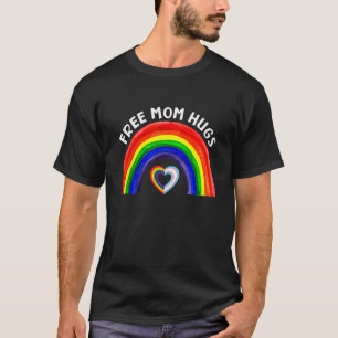Free Mom Hugs LGBT Rainbow And Transgender Flag He T-Shirt