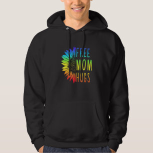 Free Mom Hugs - Lgbt Rainbow Sunflower Hoodie