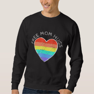 Free Mom Hugs Lgbtqia Rainbow Flag Gay Lesbian Pri Sweatshirt