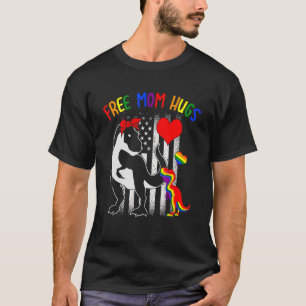 Free Mom Hugs Mamasaurus Dino Rainbow Rex Ally Lgb T-Shirt