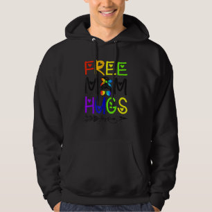 Free Mom Hugs Messy Bun Rainbow Lgbt Pride Mothers Hoodie