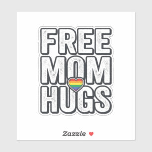 Free Mom Hugs Pride Heart Vintage T-Shirt Design_1