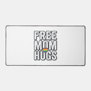 Free Mom Hugs Pride Heart Vintage T-Shirt Design_1 Desk Mat