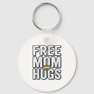 Free Mom Hugs Pride Heart Vintage T-Shirt Design_1 Keychain