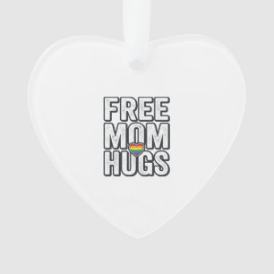 Free Mom Hugs Pride Heart Vintage T-Shirt Design_1 Ornament