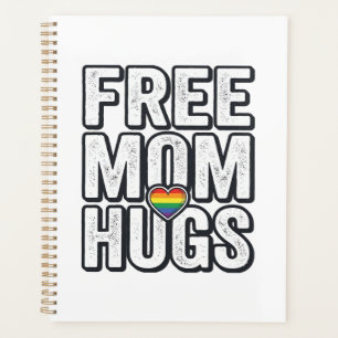 Free Mom Hugs Pride Heart Vintage T-Shirt Design_1 Planner