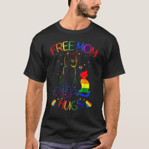 Free Mom Hugs Pride Proud Ally Cat Rainbow Lgbt T-Shirt