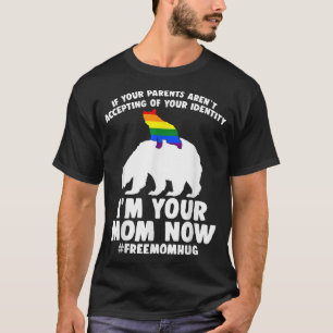 Free Mom Hugs Proud Mama Bear LGBT Gay Pride LGBTQ T-Shirt