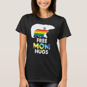 Free Mom Hugs Rainbow Bear Lgbt Pride Gay Lesbian  T-Shirt