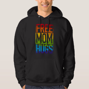 Free Mom Hugs  Rainbow Heart Lgbt Pride Month 1 Hoodie