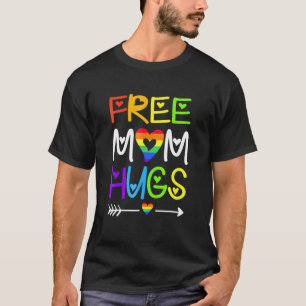 Free Mom Hugs  Rainbow Heart LGBT Pride Month _3 T-Shirt