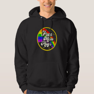 Free Mom Hugs  Rainbow Heart Lgbt Pride Month 4 Hoodie