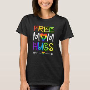 Free Mom Hugs Rainbow Heart Lgbt Pride Month T-Shirt