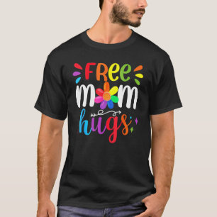 Free Mom Hugs Rainbow Heart LGBT Pride Month T-Shirt