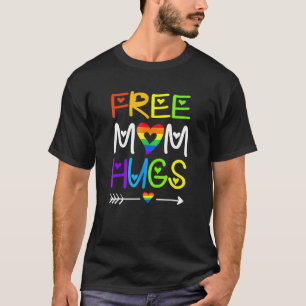 Free Mom Hugs Rainbow Heart Lgbt Pride Month T-Shirt