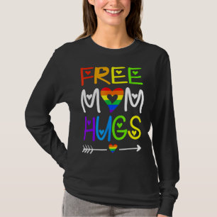 Free Mom Hugs Rainbow Heart Lgbt Pride Month T-Shirt