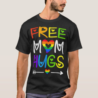 Free Mom Hugs Rainbow Heart LGBT  T-Shirt