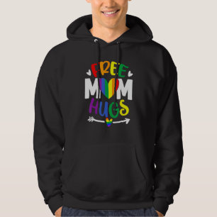 Free Mom Hugs Rainbow LGBT Lesbian Gay Trans Pride Hoodie