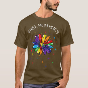 Free Mom Hugs Rainbow Sunflower LGBT Pride Month  T-Shirt