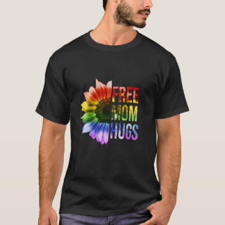 Free Mom Hugs Shirt LGBT Rainbow Sunflower T Shirt