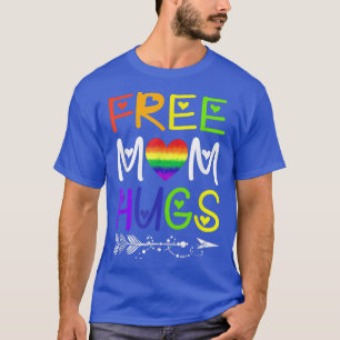 Free Mom Hugs T Rainbow Heart LGBT Pride Mont  T-Shirt