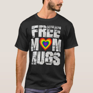 Free Mom Hugs T-Shirt for Women LGBTQ Gay Pride