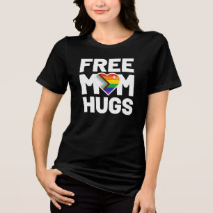 Free Mom Hugs T-shirt, Rainbow Gay Pride Shirt, LG Tri-Blend Shirt