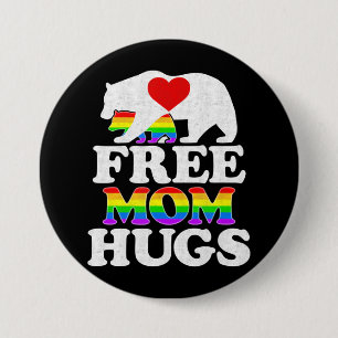 Free Mom Hugs t  Women Lgbt Pride Mama Bear 3 Inch Round Button