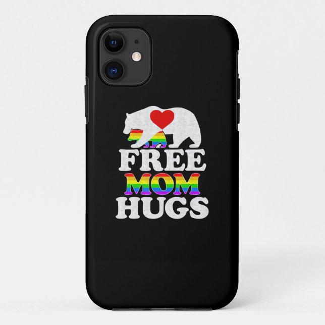 Free Mom Hugs t  Women Lgbt Pride Mama Bear Case-Mate iPhone Case (Back)