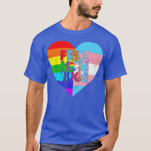 Free Mom Hugs With Rainbow And Transgender Flag He T-Shirt