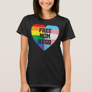 Free Mom Hugs With Rainbow And Transgender Flag He T-Shirt