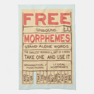 Free Morphemes Funny Grammar English Language Kitchen Towel