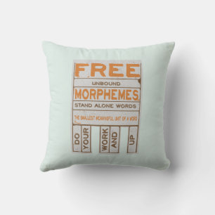 Free Morphemes funny structured literacy Throw Pillow
