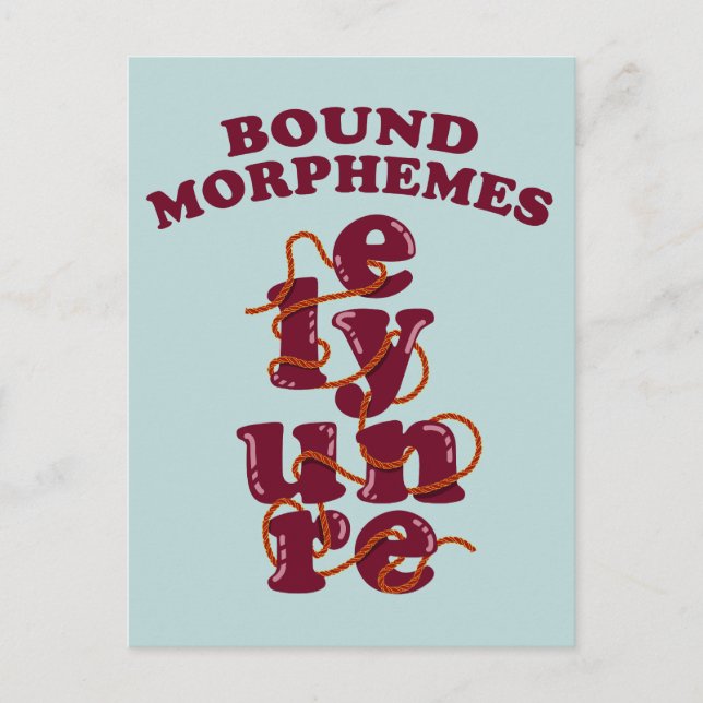 Free Morphemes Phonics Learning English Postcard (Front)