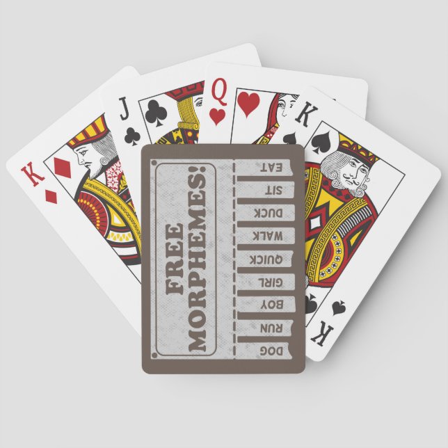 Free Morphemes Playing Cards (Back)
