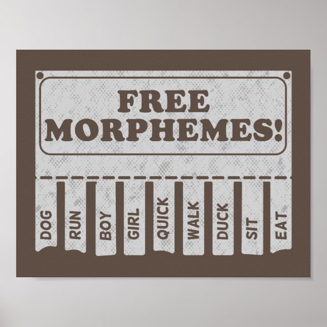 Free Morphemes Poster (Front)